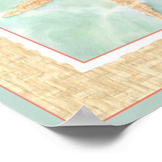 水に航海のおけるヒトデ ポスター (角)