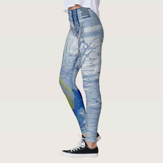 水に落ちるだけハンドボール写真 レギンス (左)