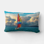 水に虹のスピンナーを持つ帆船 ランバークッション (裏面)