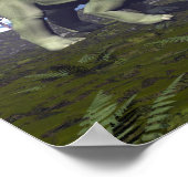 水に行くスタラコーサウルス恐竜 – 3D 描写 ポスター (角)