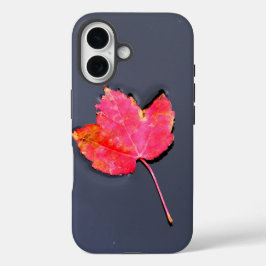 水に赤い葉 iPhone 16ケース