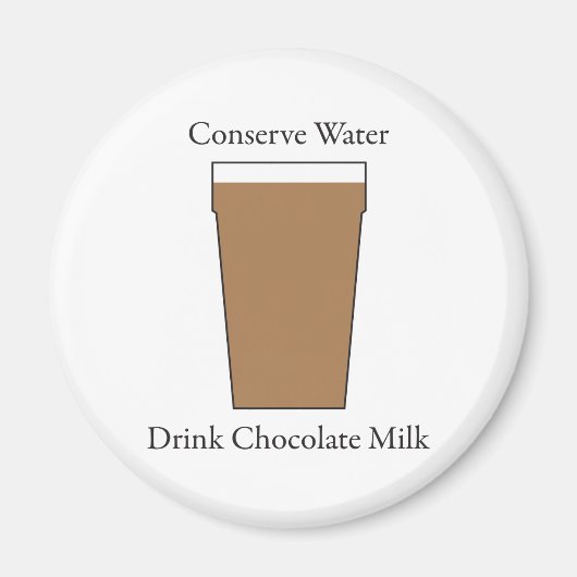 水に関する水を飲むチョコレートミルク マグネット (正面)
