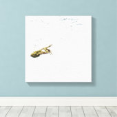 水に飛び込むカエル キャンバスプリント (インサイチュ (ウッドフロア))