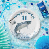 水に魚 11歳の誕生日パーティー用紙皿 ペーパープレート (パーティー)