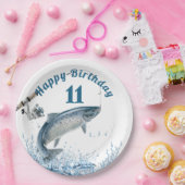水に魚 11歳の誕生日パーティー用紙皿 ペーパープレート (パーティー)