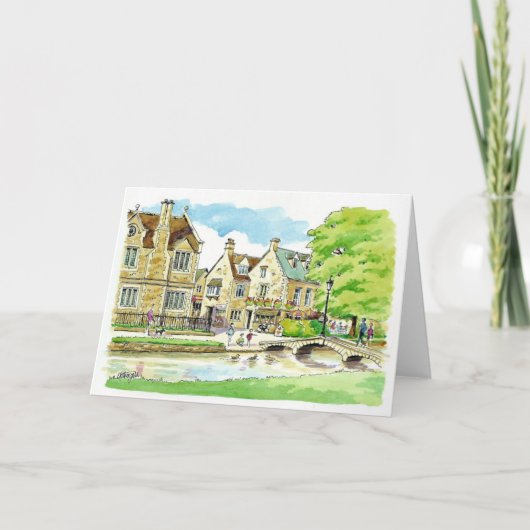 水にBourton、Gloucestershire カード (正面)