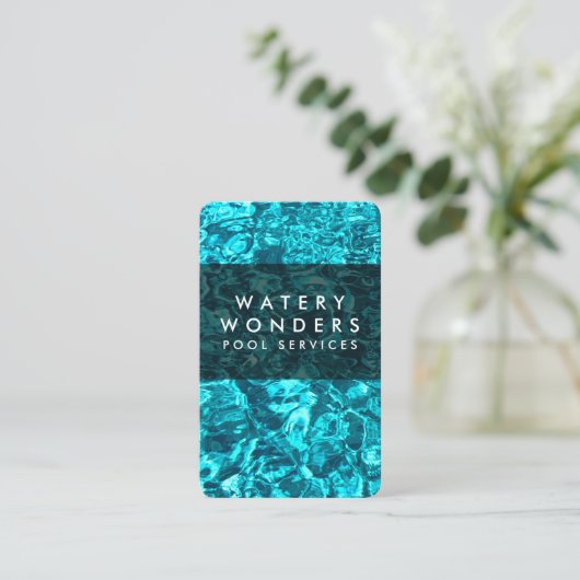 水ぬるまスイミングプール清掃庭師 名刺 (スタンド正面)