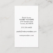 水ぬるまスイミングプール清掃庭師 名刺 (裏面)