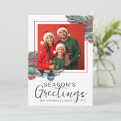 水のお洒落色と写真のクリスマス シーズンカード (スタンド正面)