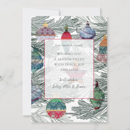 水のお洒落色と写真のクリスマス シーズンカード (裏面)