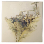 水のからの上昇で使用されるペルシャの水車 タイル (正面)