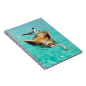 水のかわいいブタの水泳 ノートブック (右側)