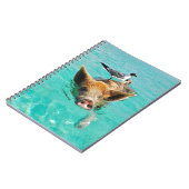 水のかわいいブタの水泳 ノートブック (左側)