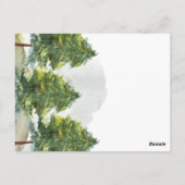 水のかわいらし色の木の風景の結婚式の招待 ポストカード (裏面)