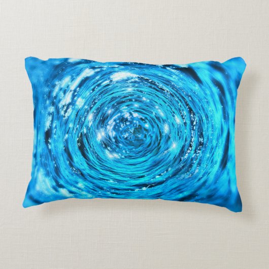 水のきらめく渦は青く見える アクセントクッション (裏面)