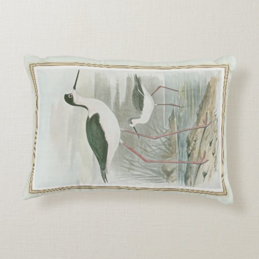 水のそばの黒い首のスチル アクセントクッション (裏面)