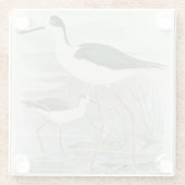 水のそばの黒い首のスチル ガラスコースター (裏面)