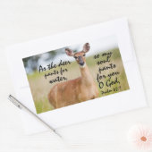 水のための鹿のパンツとしてバイブル聖句詩篇42:1 長方形シール (封筒)