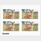 水のための鹿のパンツとしてバイブル聖句詩篇42:1 長方形シール (シート)