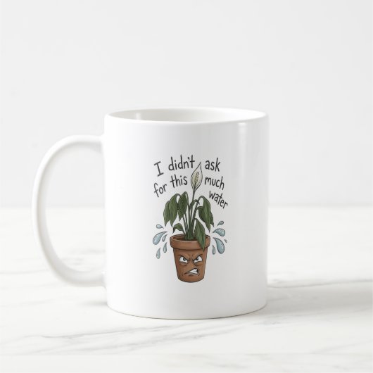 水のやりすぎ - 面白い植物マグカップ コーヒーマグカップ (左)