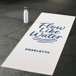 水のように流れるモチベーションの引用句 ブルー ヨガマット