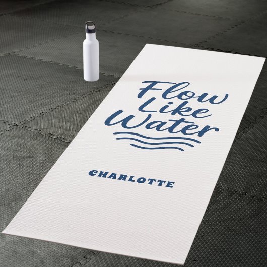 水のように流れるモチベーションの引用句 ブルー ヨガマット