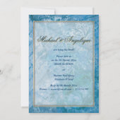 水のアイボリーの婚約のビーチのテーマ 招待状 (裏面)
