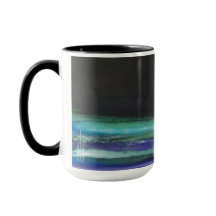 水のアートワーク-黒上の月