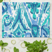 水のイカットのフリンジの種族の水彩画 キッチンタオル (折り畳み)