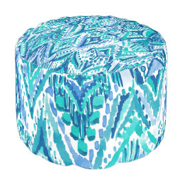 水のイカットのフリンジのBohoのシックな種族の水彩画 プーフ