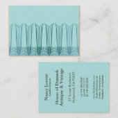 水のイブのバルコニー、アールデコのIronworkおよびティール（緑がかった色） 名刺 (正面/裏面)