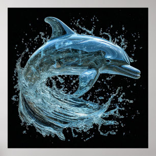🐬 水のイルカアート 海洋インテリアギフト ホームデコレーション 🎁 ポスター