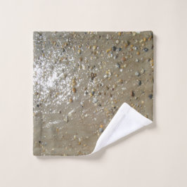 水のエッジストーンシェルビーチ海砂の夏 ウォッシュタオル