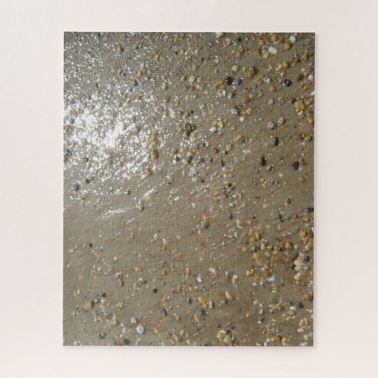 水のエッジストーンシェルビーチ海砂の夏 ジグソーパズル (縦)