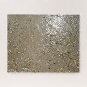 水のエッジストーンシェルビーチ海砂の夏 ジグソーパズル (横)