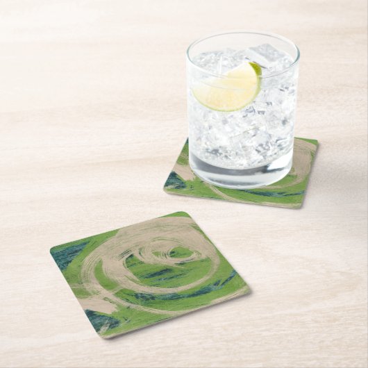 水のエッジ スクエアペーパーコースター (インサイチュ)