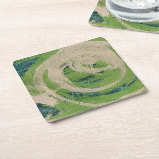 水のエッジ スクエアペーパーコースター (アングル)