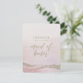 水のエレガント色が私のメイド・オブ・オーナー（花嫁付き添い人） 招待状 (スタンド正面)