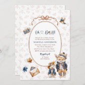 水のエレガント色の小さなカボチャああ男の子のベビー 招待状 (正面/裏面)