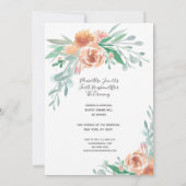 水のエレガント色の招待、rsvpと披露宴 招待状 (裏面)