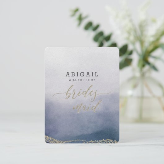 水のエレガント色の波が私の花嫁になる 招待状 (スタンド正面)