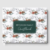 水のエレガント色の素朴クリスマス ゲストブック (正面)