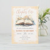 水のエレガント色チャプター1ストーリーブック誕生日 招待状 (スタンド正面)