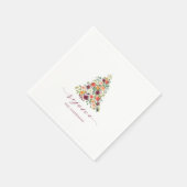 水のエレガント色フローラツリーの喜びと名前 スタンダードカクテルナプキン (角)