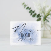 水のエレガント色新しい自宅の新しい住所 ポストカード (スタンド正面)