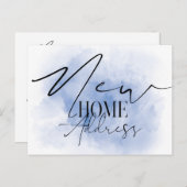 水のエレガント色新しい自宅の新しい住所 ポストカード (正面/裏面)