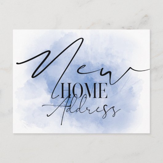 水のエレガント色新しい自宅の新しい住所 ポストカード (正面)