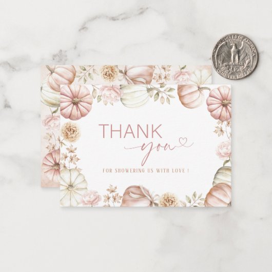 水のエレガント色甘い小さなかぼちゃが乗っている ノートカード (正面/裏面インサイチュ)