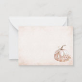 水のエレガント色甘い小さなかぼちゃが乗っている ノートカード (裏面)