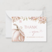 水のエレガント色甘い小さなかぼちゃが乗っている ノートカード (正面)